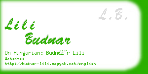 lili budnar business card